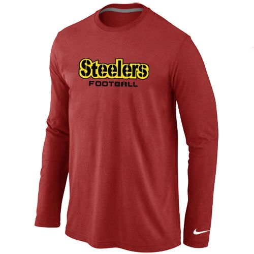 Nike Pittsburgh Steelers Authentic Font Long Sleeve NFL T-Shirt - Red